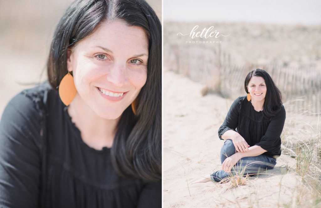 Michigan Photographer // Light and airy headshots for The Haven Conference at the beach on Lake Michigan at Camp Blodgett.