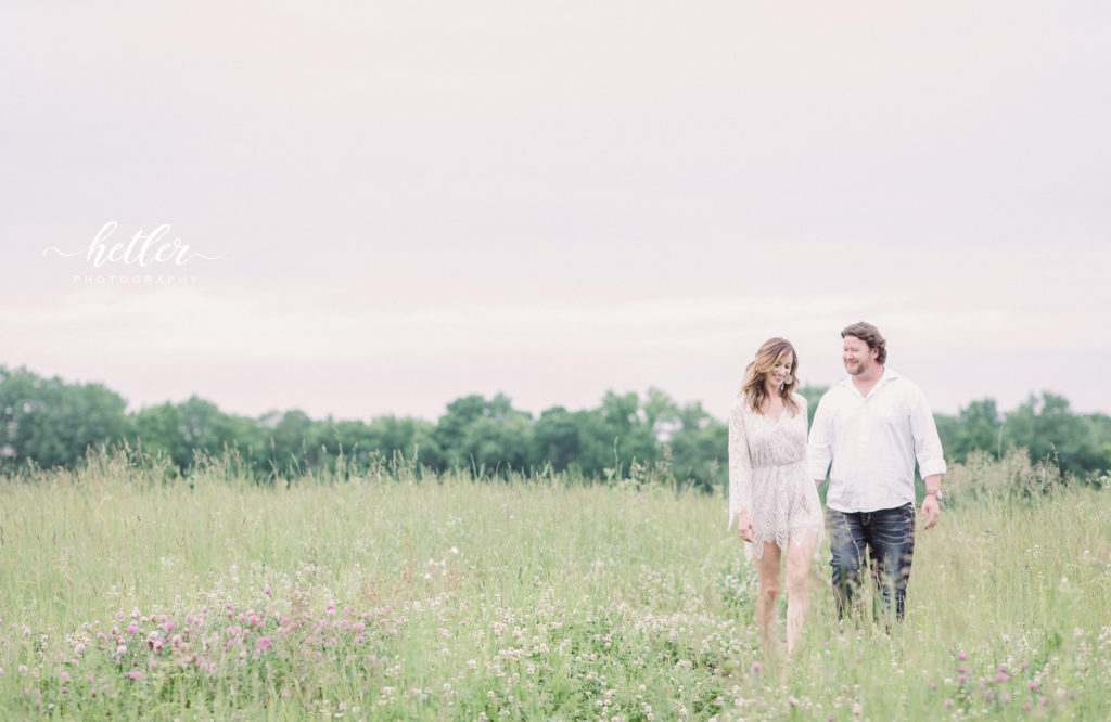 Grand Rapids light and airy family photos in a wildflower field
