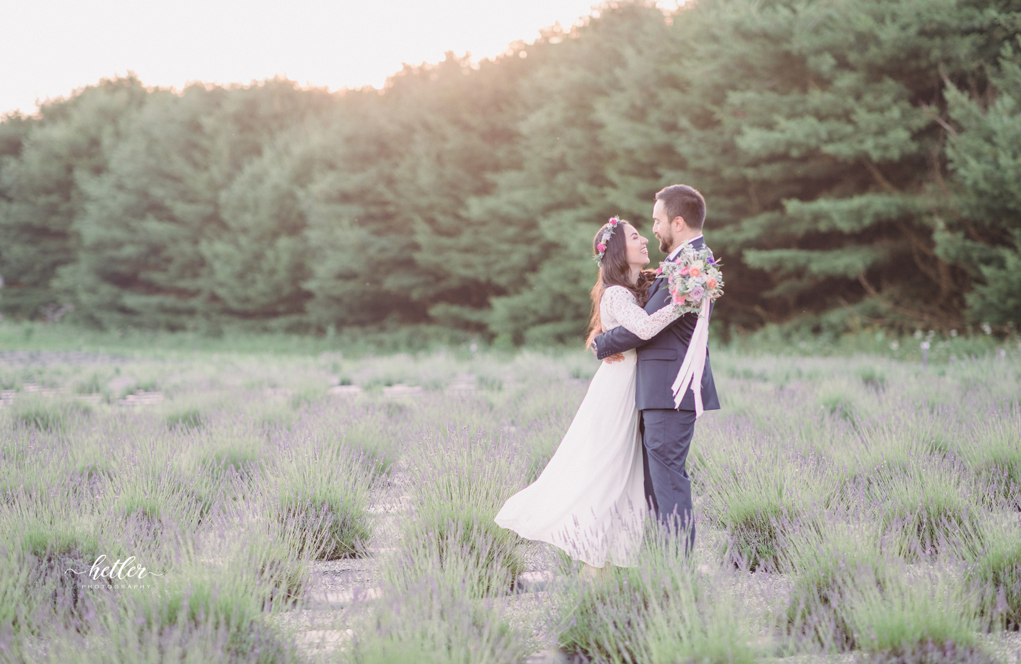 Kalamazoo wedding photography in a lavender field