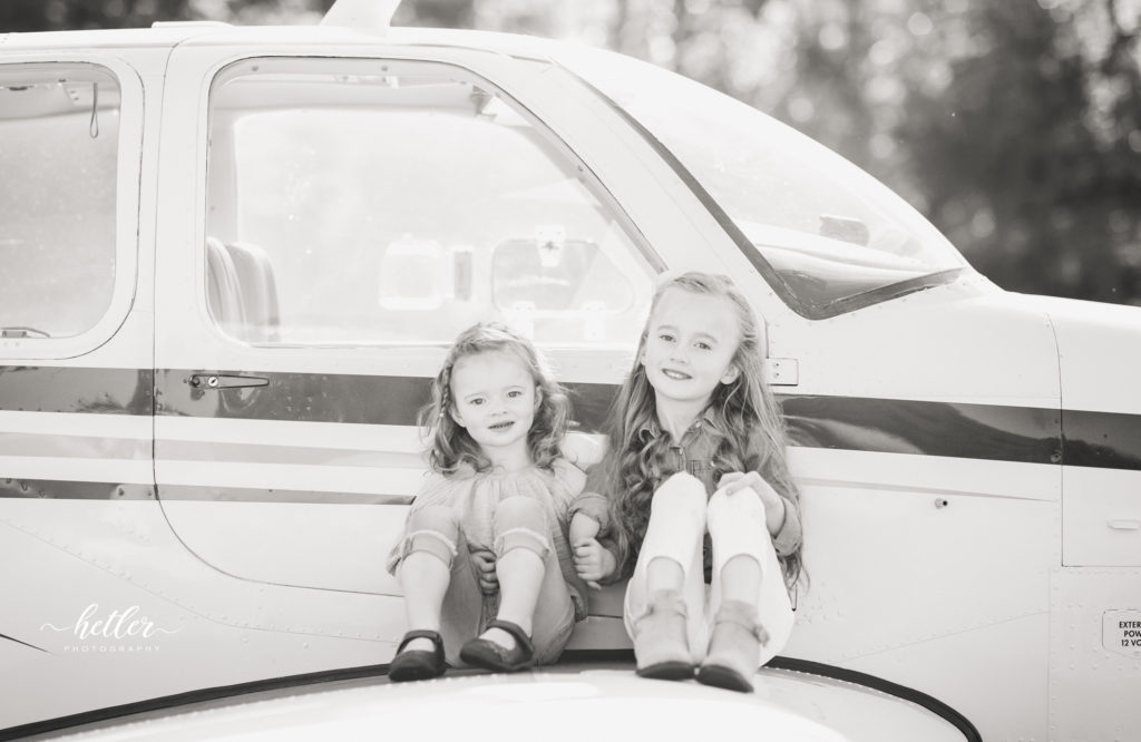 Lowell Airport family session with a personal aircraft