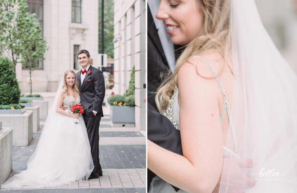 Downtown Grand Rapids CityFlats wedding bride and groom portraits