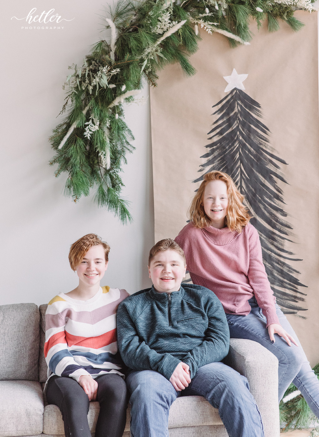 Grand Rapids Christmas studio mini session with simple light and airy style