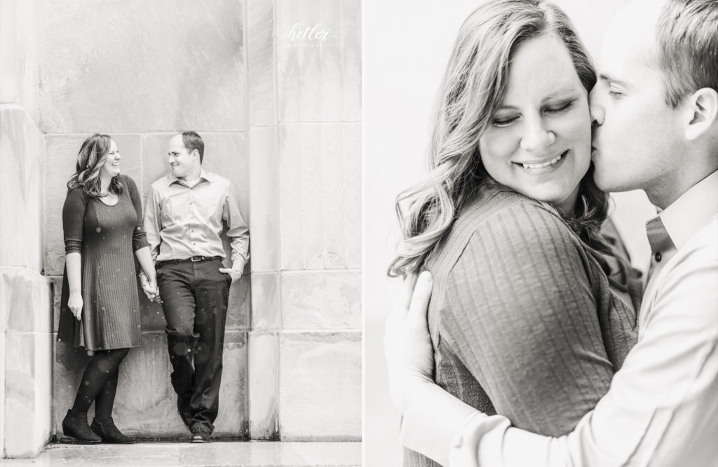 Downtown Grand Rapids winter engagement photography