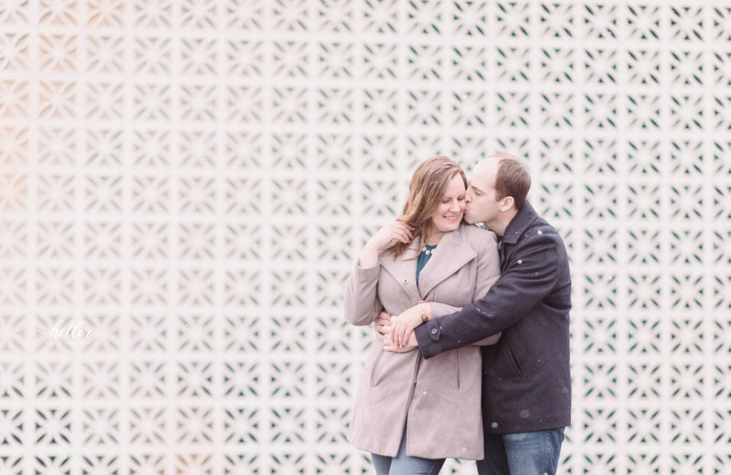 Downtown Grand Rapids winter engagement photography