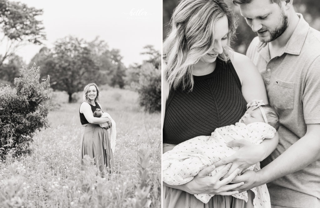 Summer newborn photos outdoors at Hager Park in Jenison Michigan