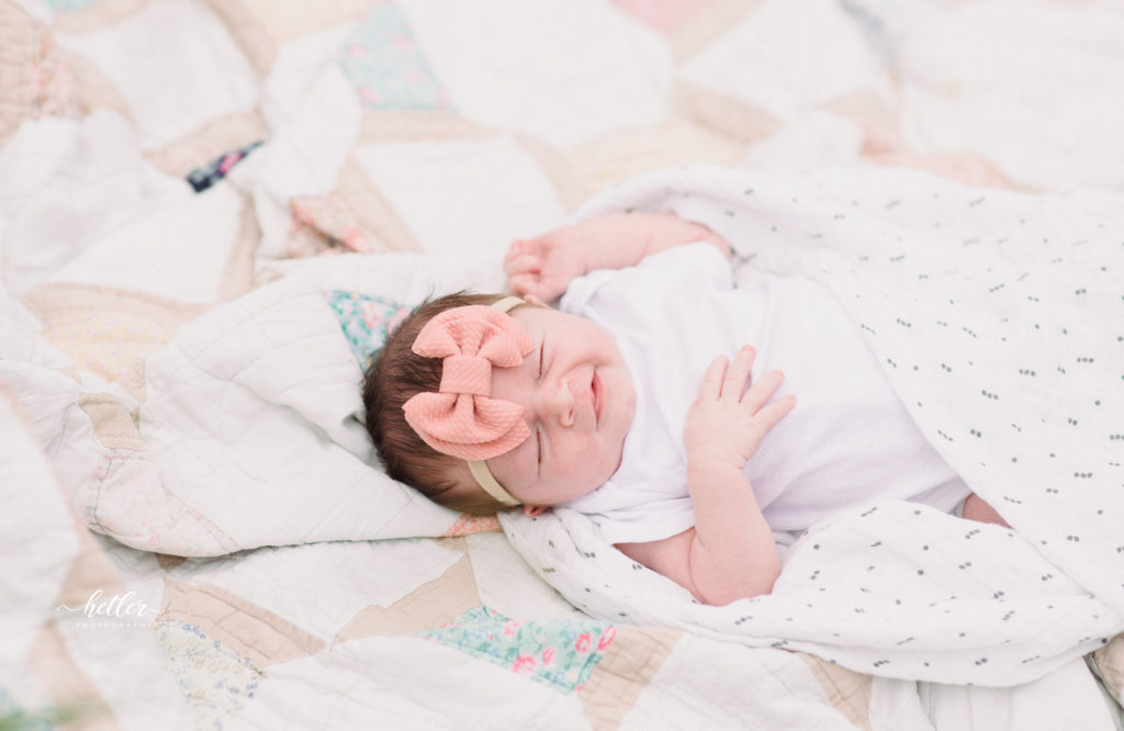 Summer newborn photos outdoors at Hager Park in Jenison Michigan