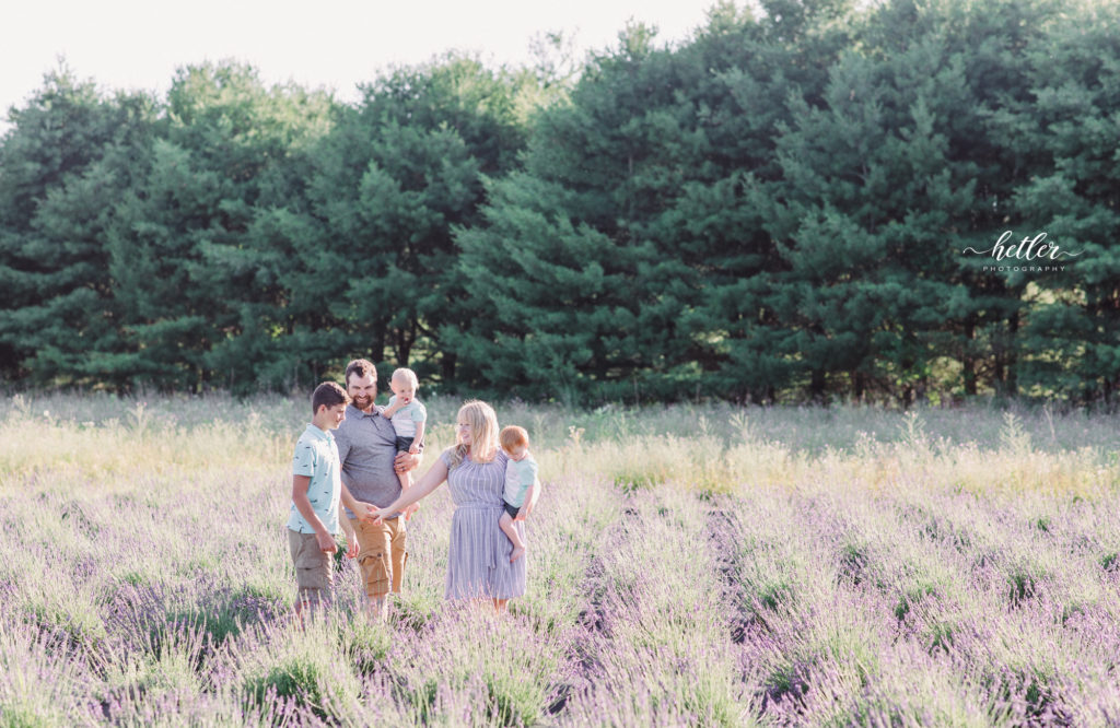 Kalamazoo family photos at Shades of Lavender farm 