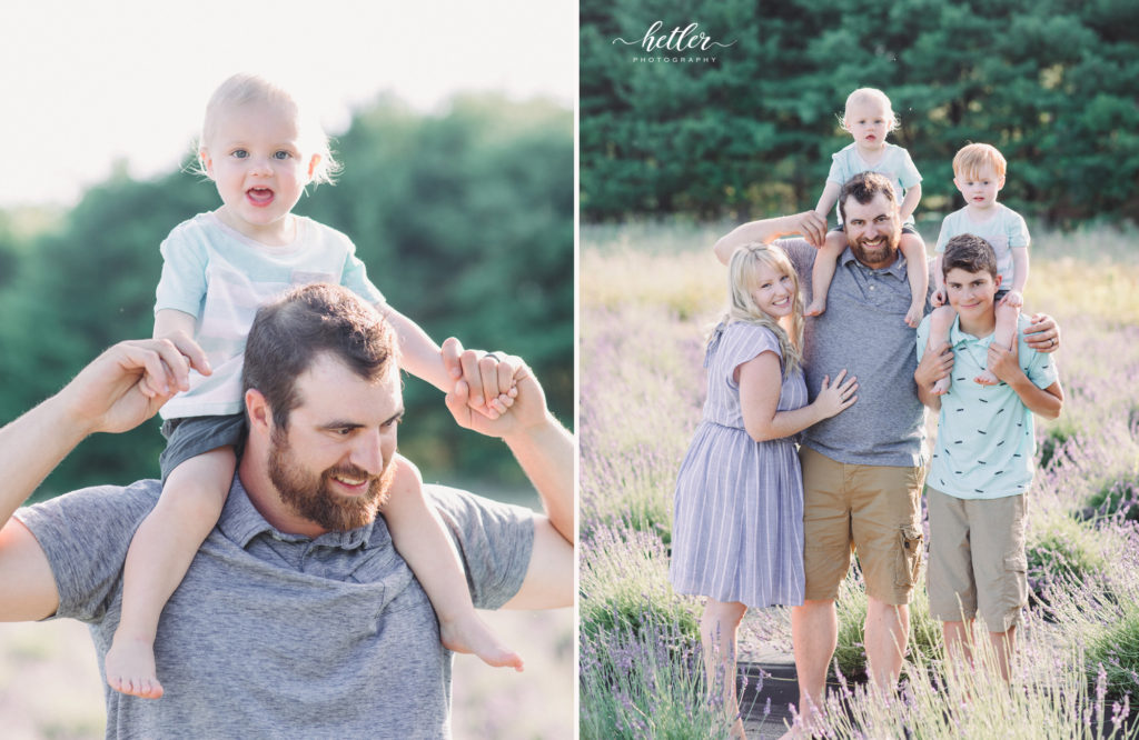 Kalamazoo family photos at Shades of Lavender farm 