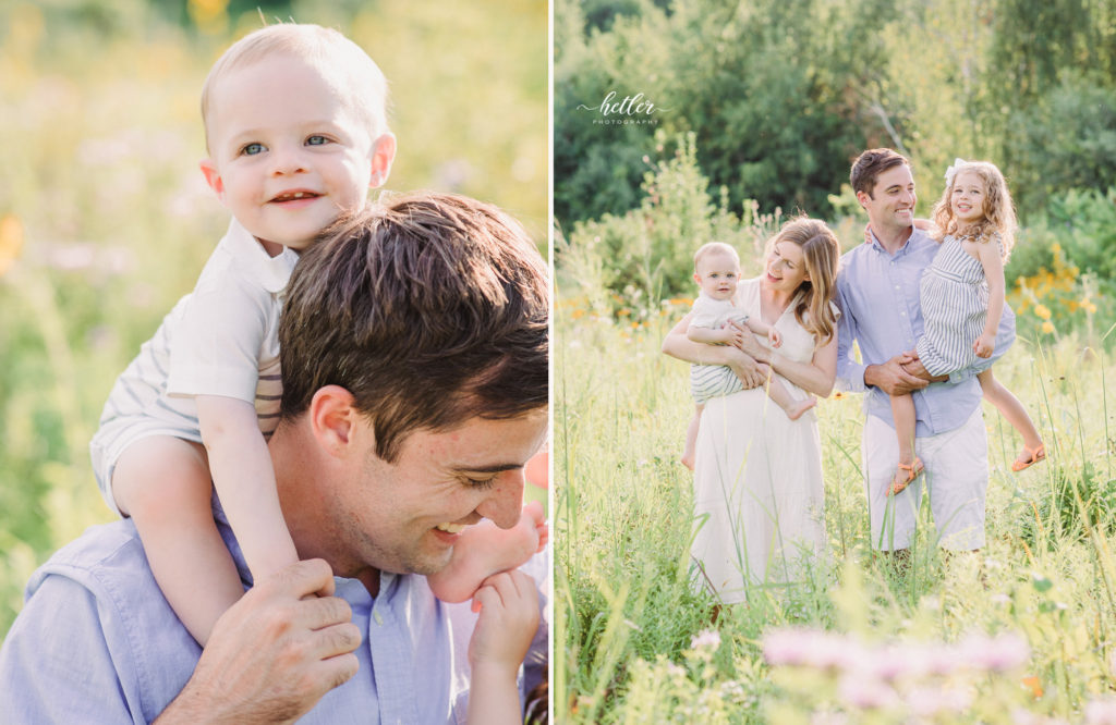 Summer family photos at Wahlfield Park in Grand Rapids Michigan with an adorable family of four