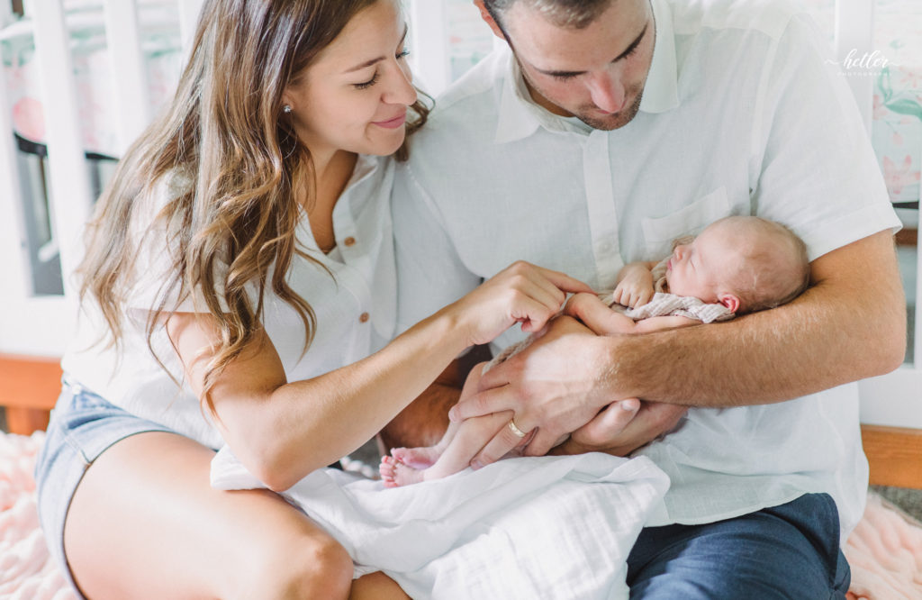 Rockford Michigan in-home newborn photo session with a light and airy photo style