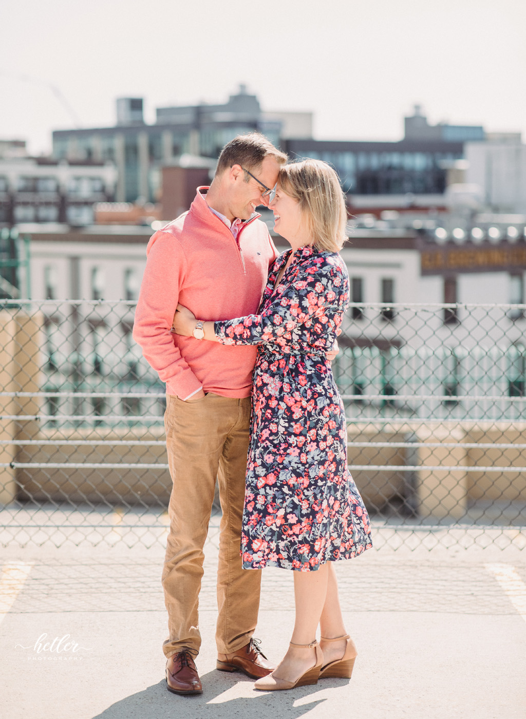 Downtown Grand Rapids Michigan parking garage rooftop family photo session