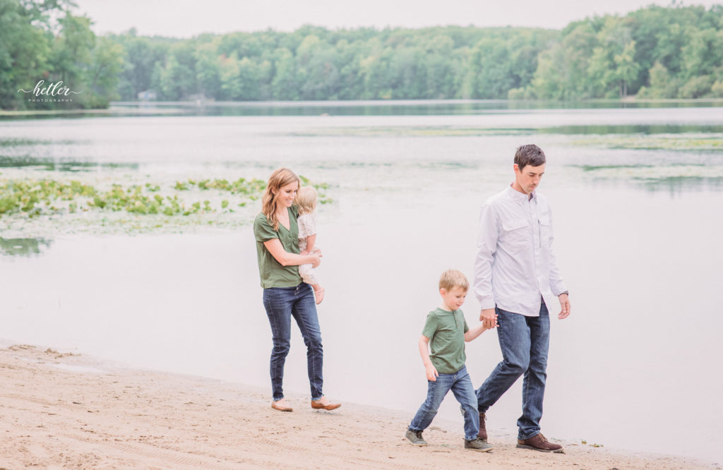 Fall family photos at Long Lake in Sparta Michigan