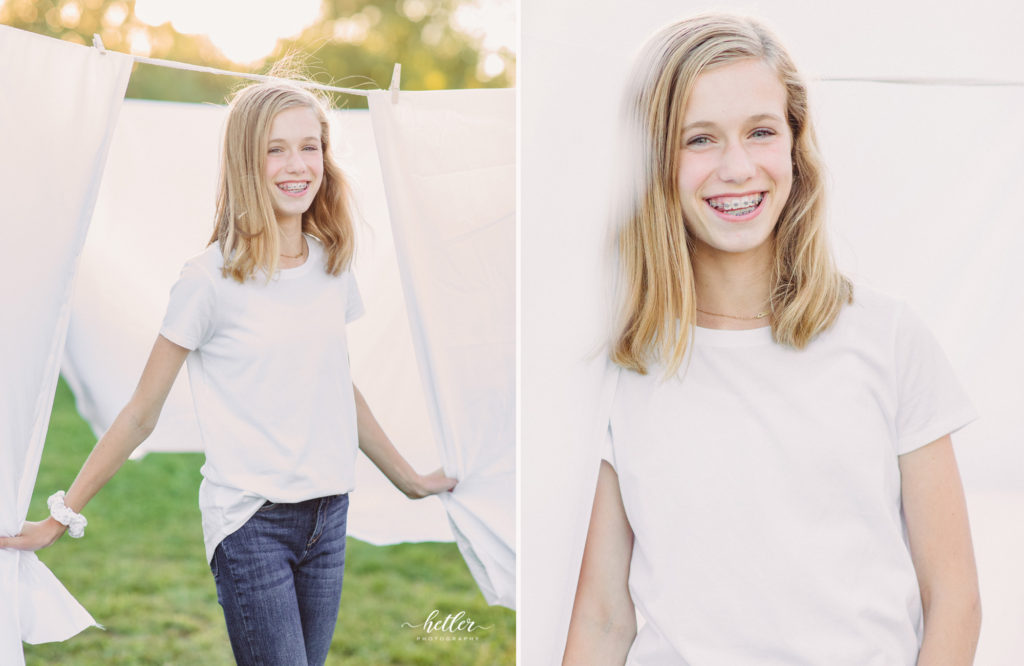 Rockford clothesline mini session with a backyard garden session in Michigan