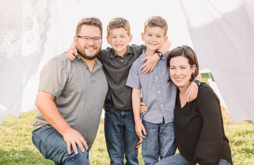 Rockford Michigan backyard mini session with a clothesline and garden theme