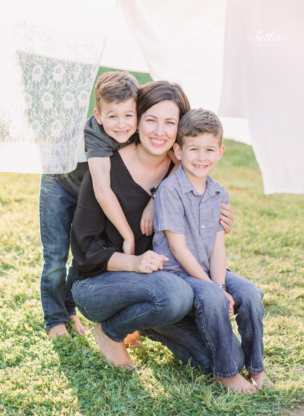 Rockford Michigan backyard mini session with a clothesline and garden theme