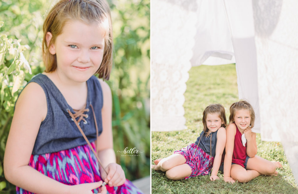 Rockford Michigan summer mini session with a backyard garden theme