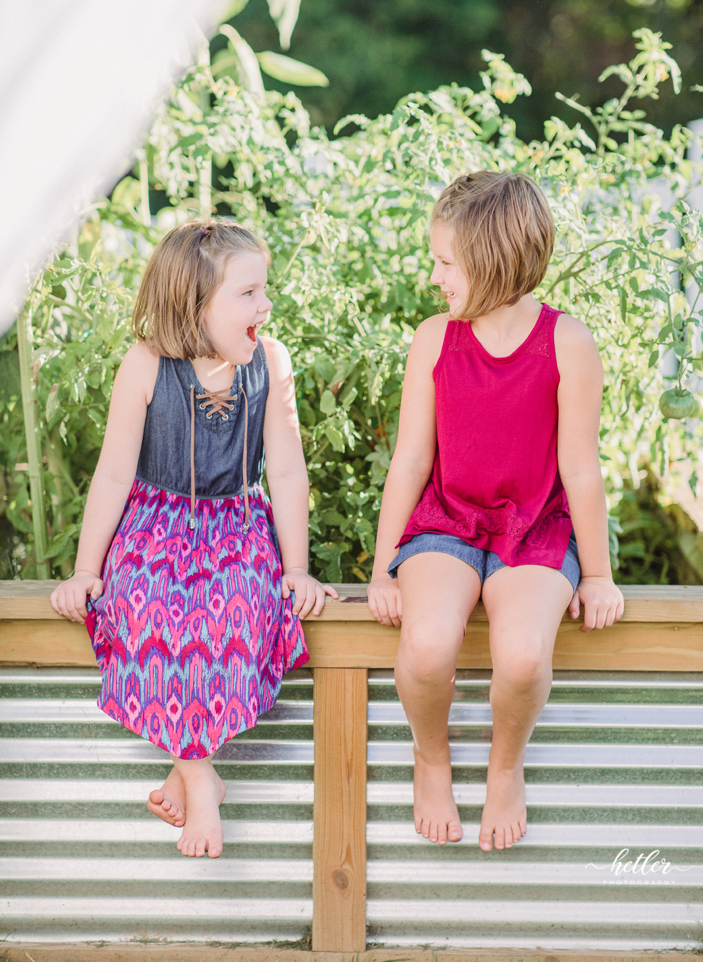 Rockford Michigan summer mini session with a backyard garden theme