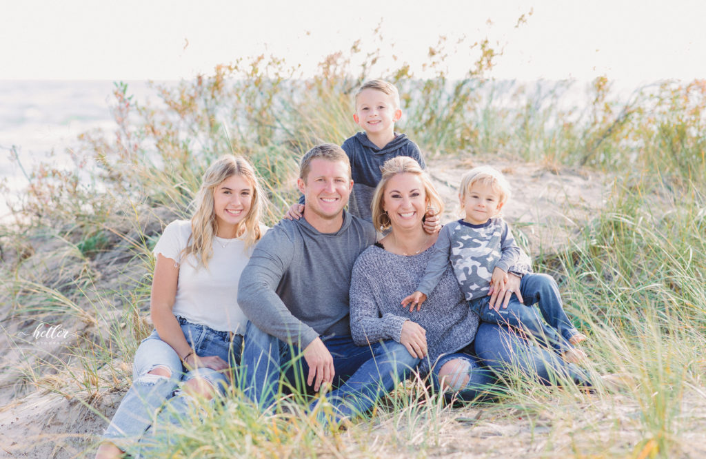 Muskegon beach family photos at PJ Hoffmaster park