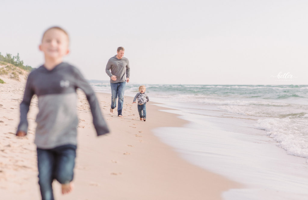 Muskegon beach family photos at PJ Hoffmaster park