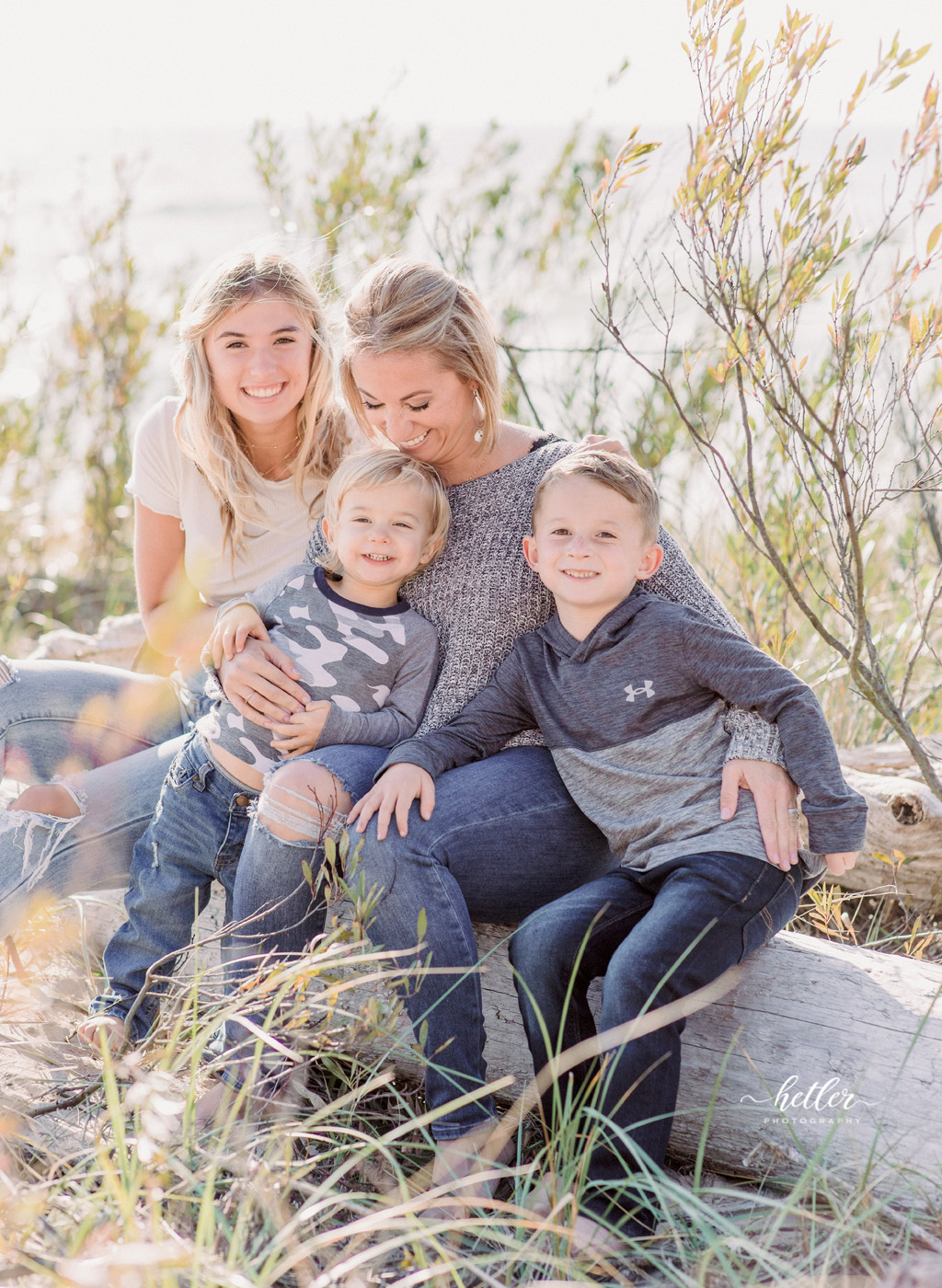 Muskegon beach family photos at PJ Hoffmaster park