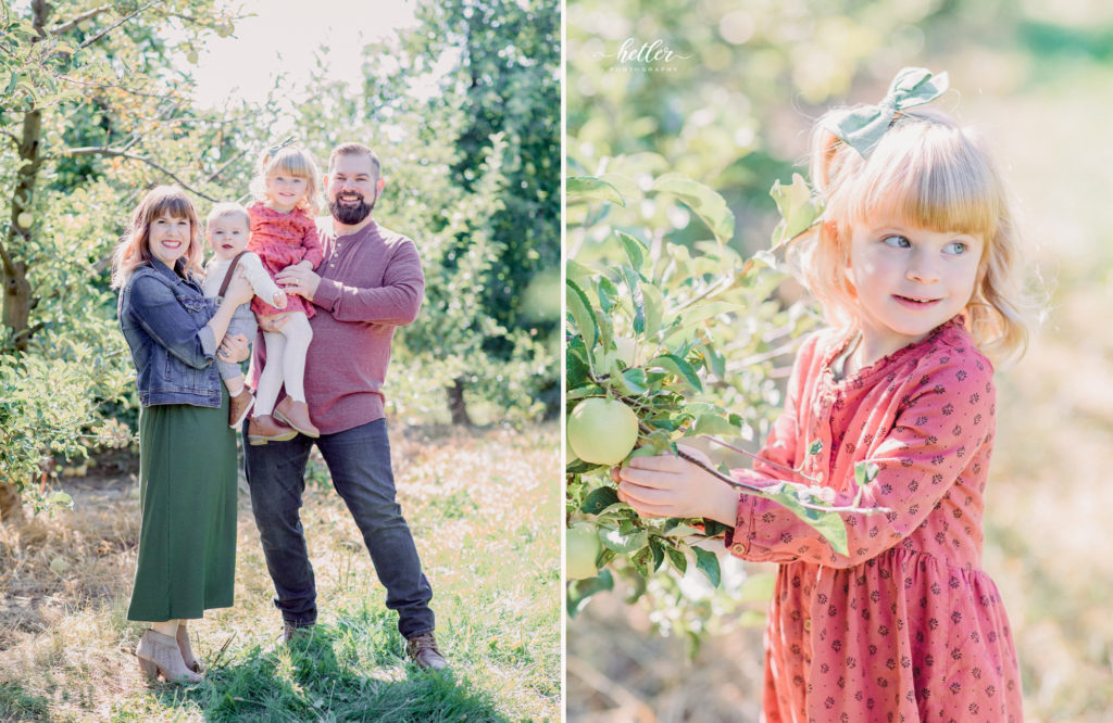 West Michigan fall apple orchard family photo session in Grand Rapids