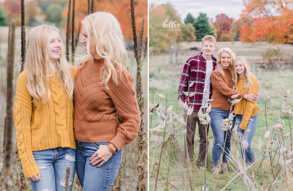 Grand Rapids Michigan fall family pics at The Highlands with gorgeous fall colors