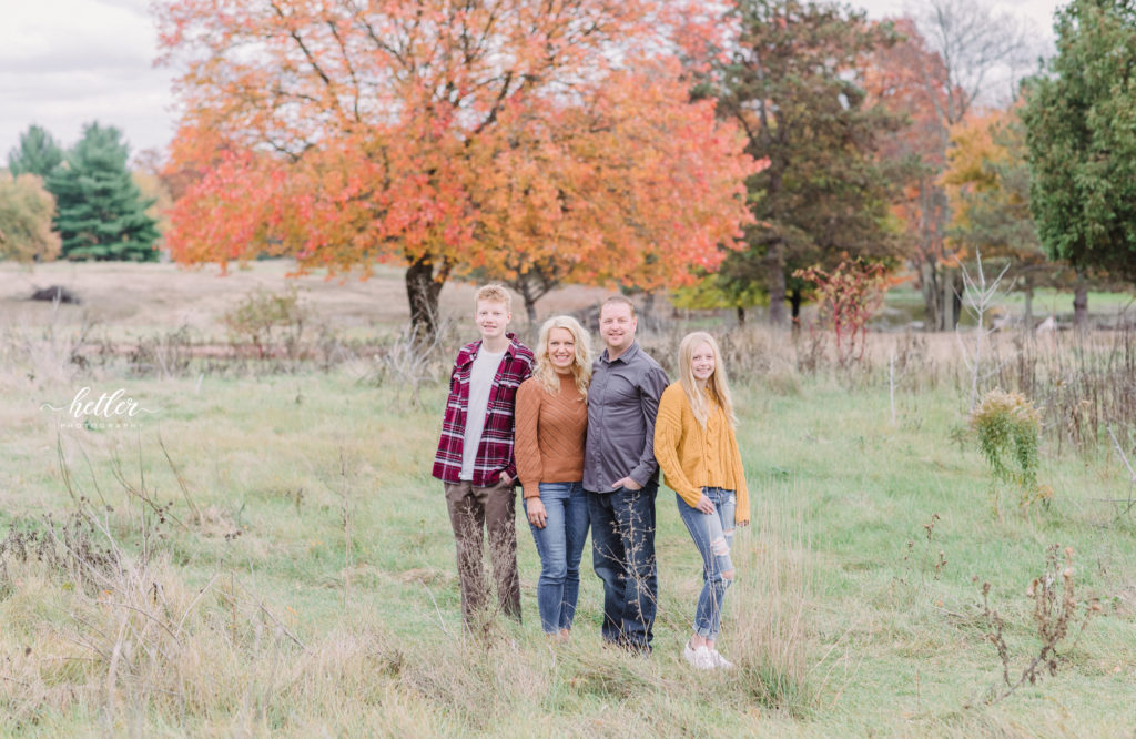 Grand Rapids Michigan fall family pics at The Highlands with gorgeous fall colors