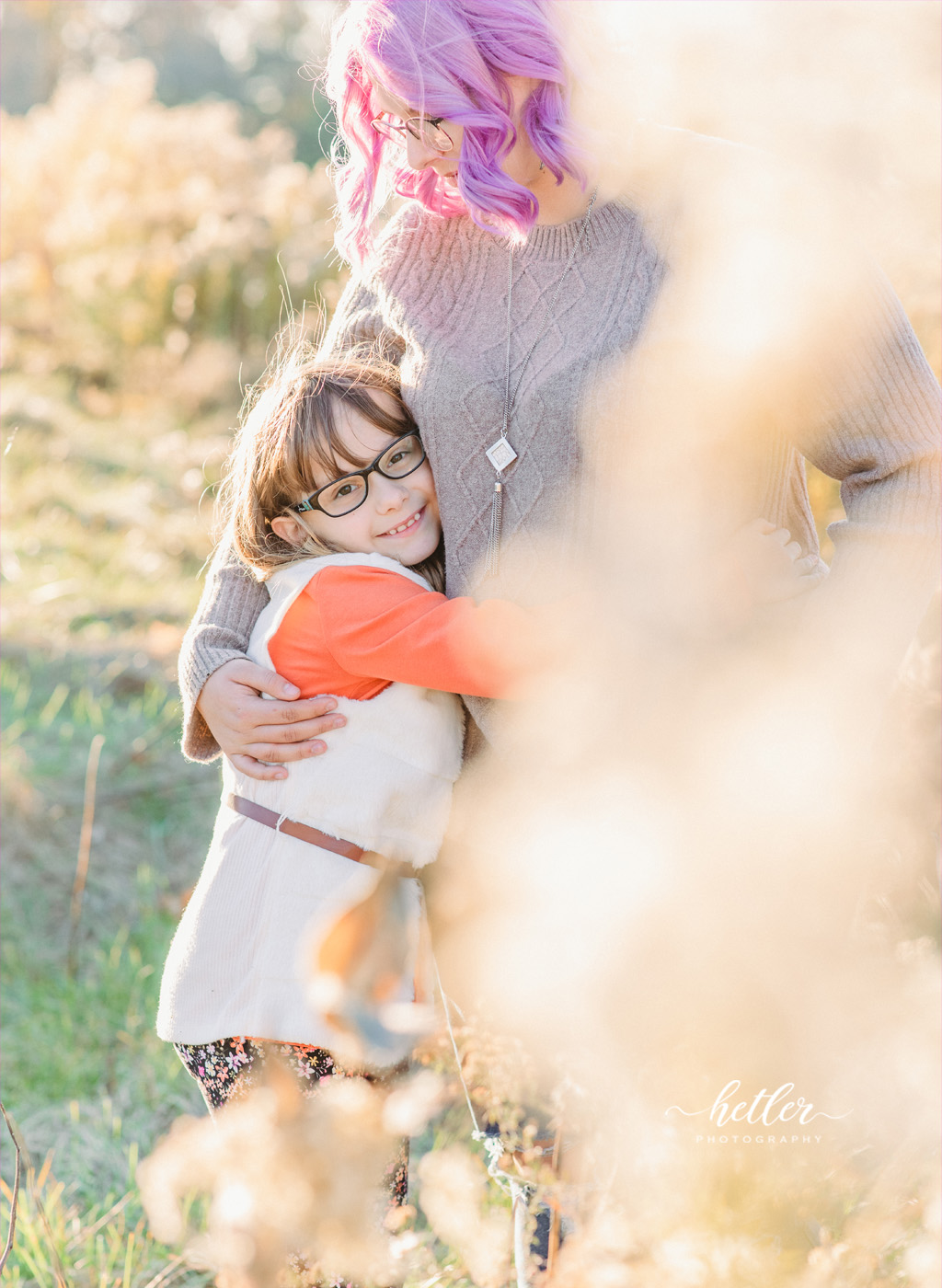 Grand Rapids family photos at The Highlands during golden hour