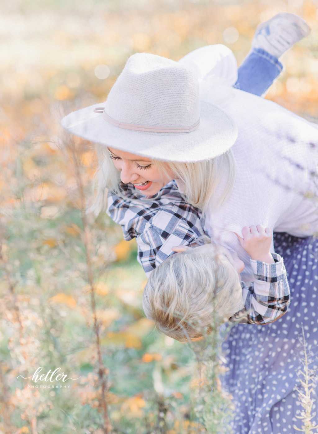 Fall mom and son photo session at Grange Fruit Farm in Rockford Michigan