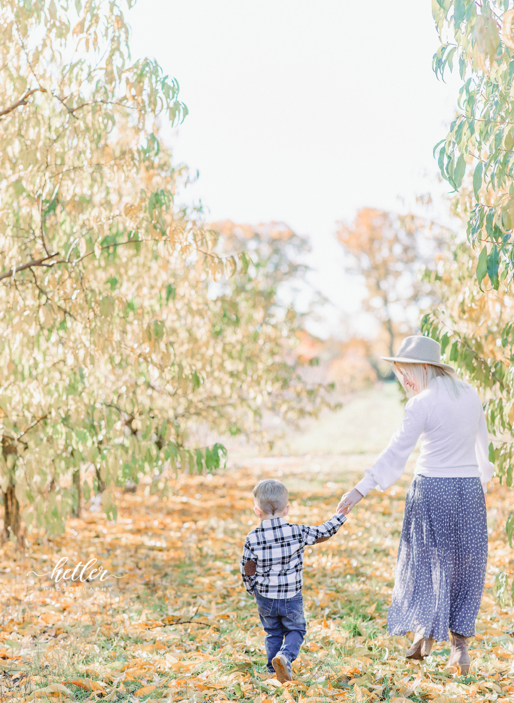 Fall mom and son photo session at Grange Fruit Farm in Rockford Michigan