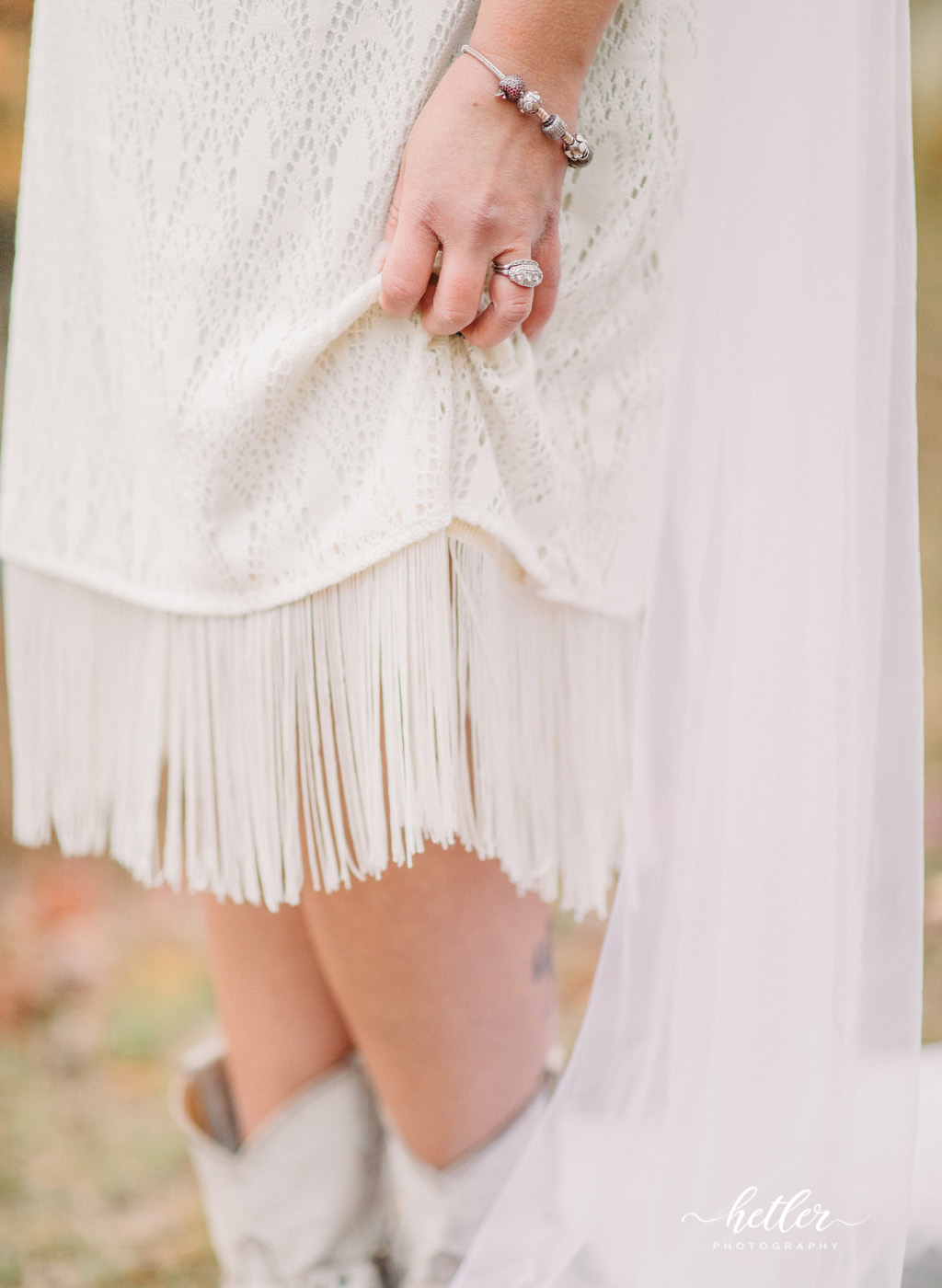 Bride in dress from Idyllwind at Pictured Rocks elopement