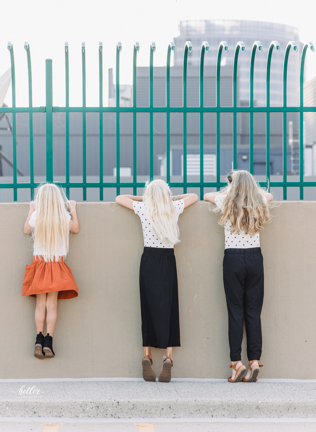 Downtown Grand Rapids family session on a parking garage rooftop