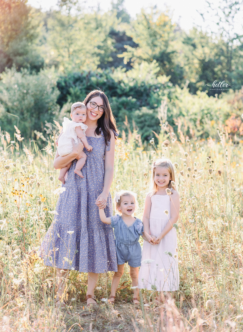 Sparta Michigan family photo session in a field of wildflowers