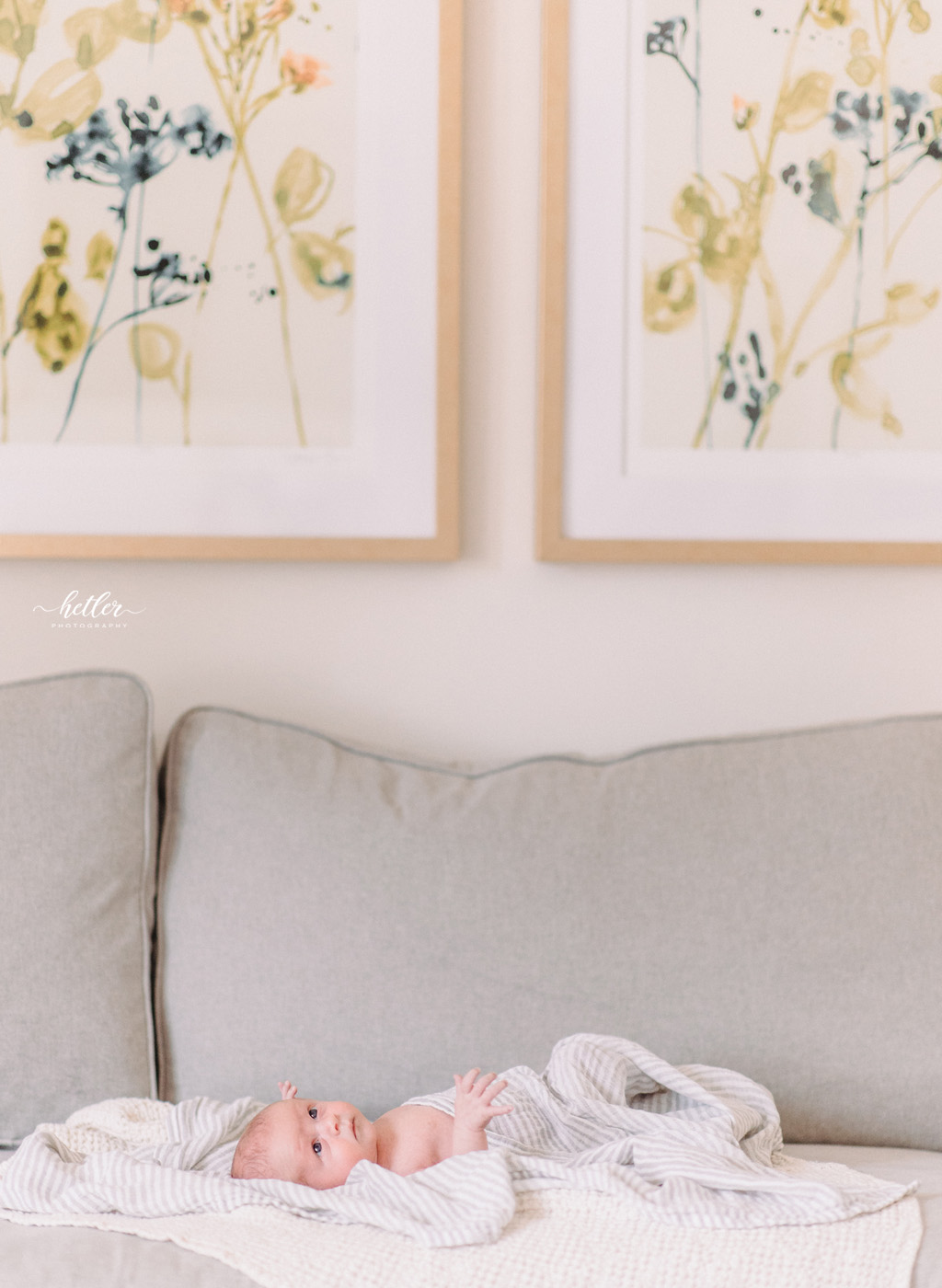 East Grand Rapids in-home newborn session with a sweet baby boy and gorgeous nursery full of neutral colors.