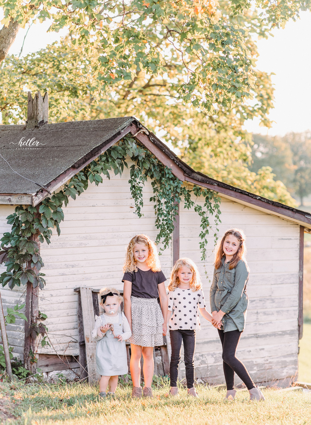 Fall family photo session in Grand Rapids Michigan at golden hour