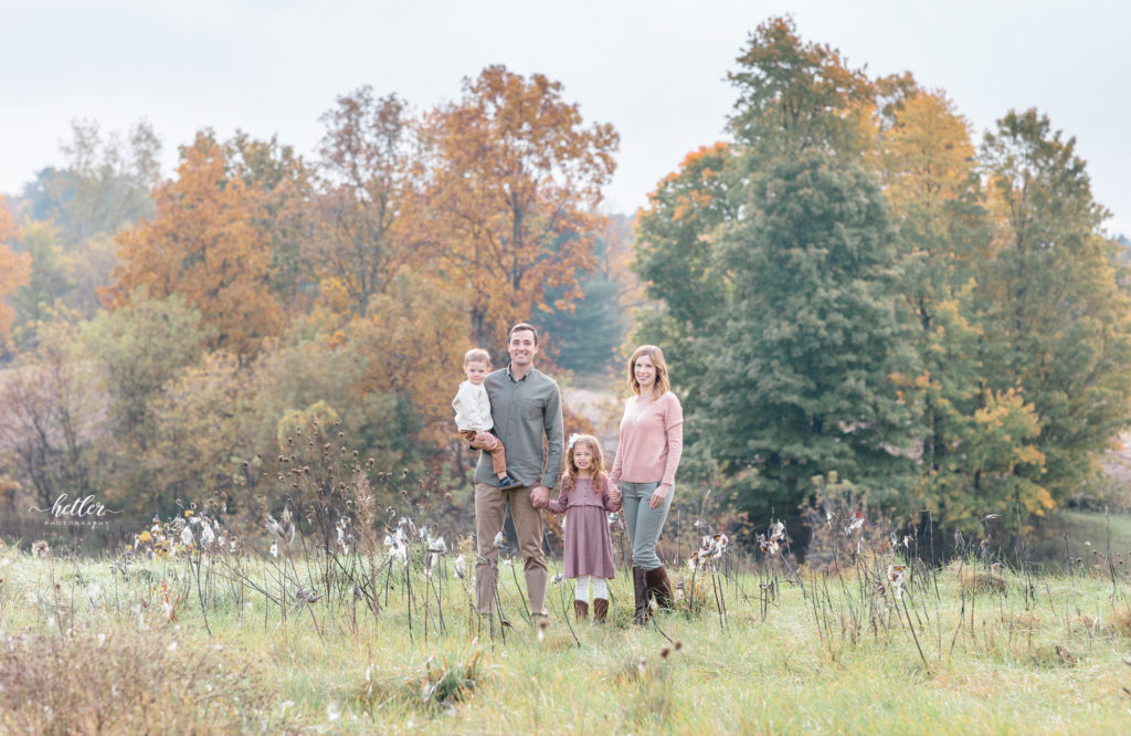 Fall family photos in Rockford Michigan at Hydrangea Blu