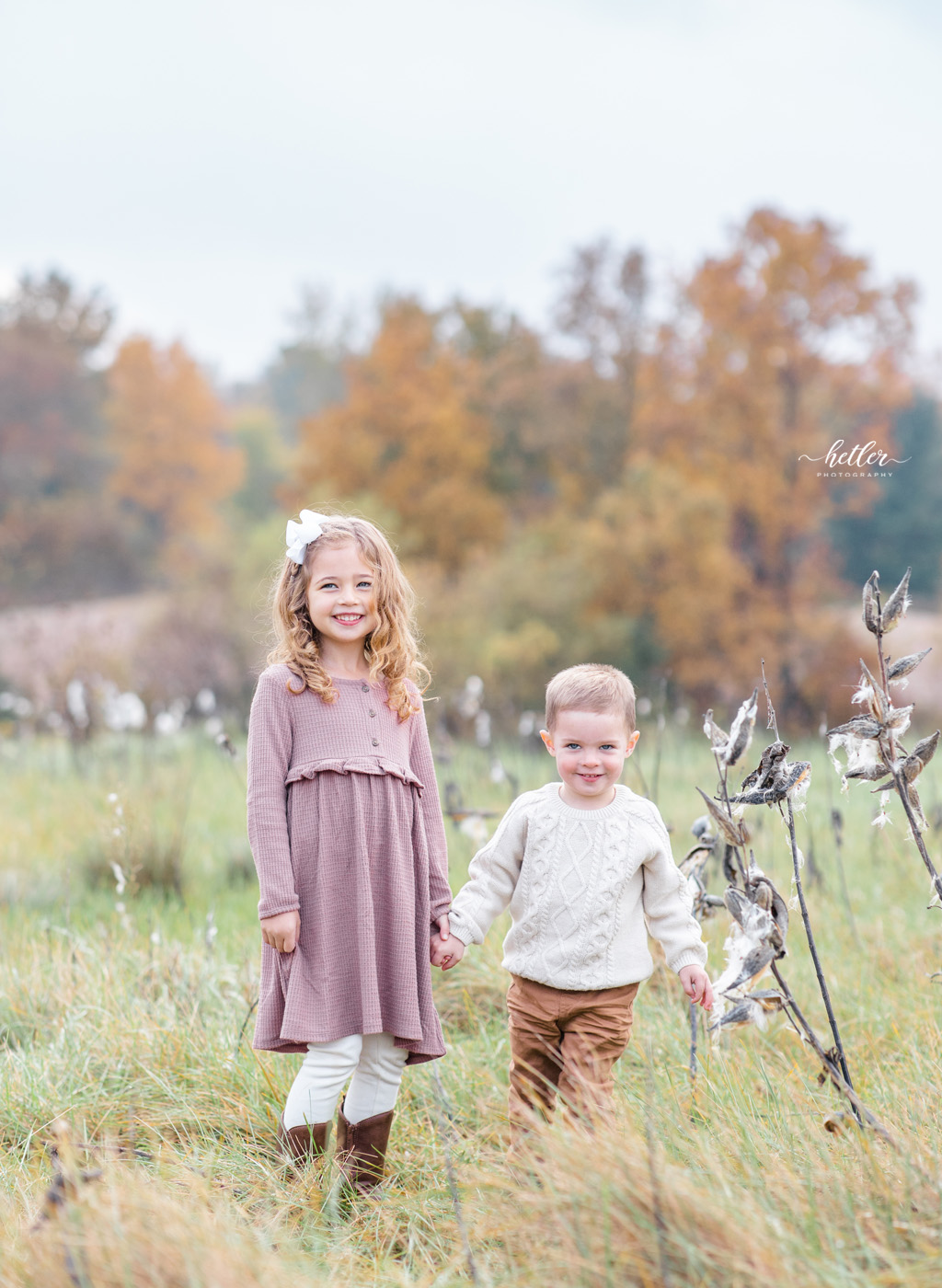 Fall family photos in Rockford Michigan at Hydrangea Blu
