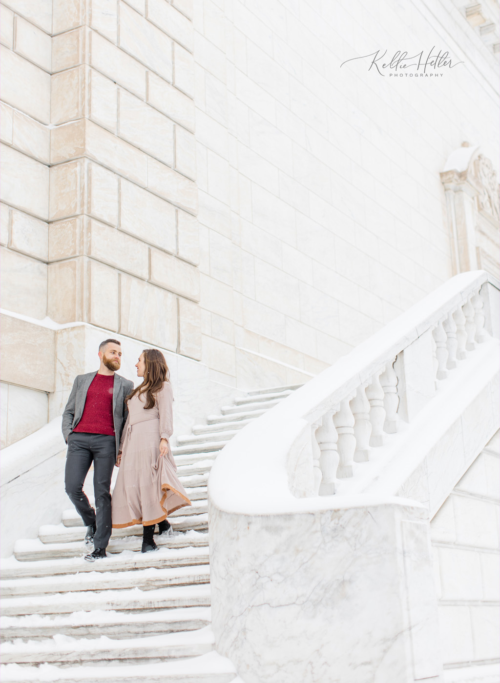 Detroit Michigan engagement photos at the Detroit Institute of the Arts