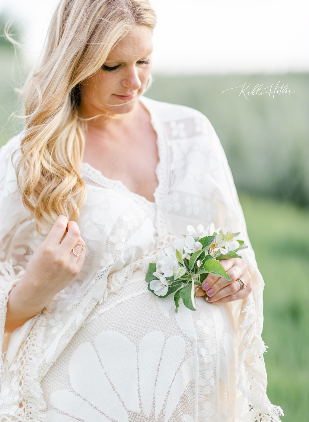 Grand Rapids maternity session in apple blossoms