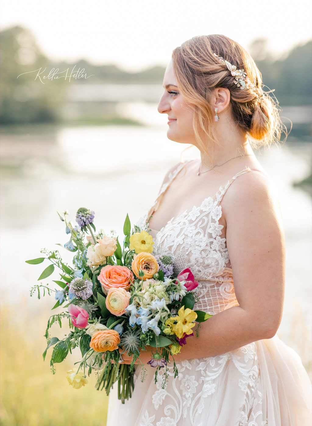 colorful bridal bouquet