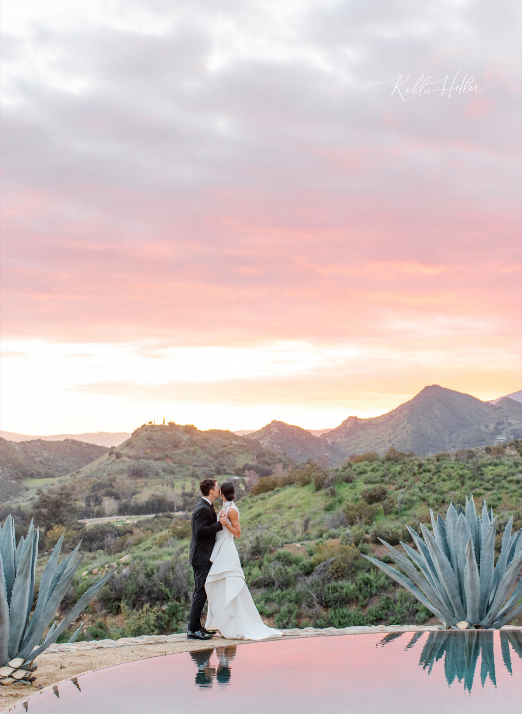 southern california wedding at sunset