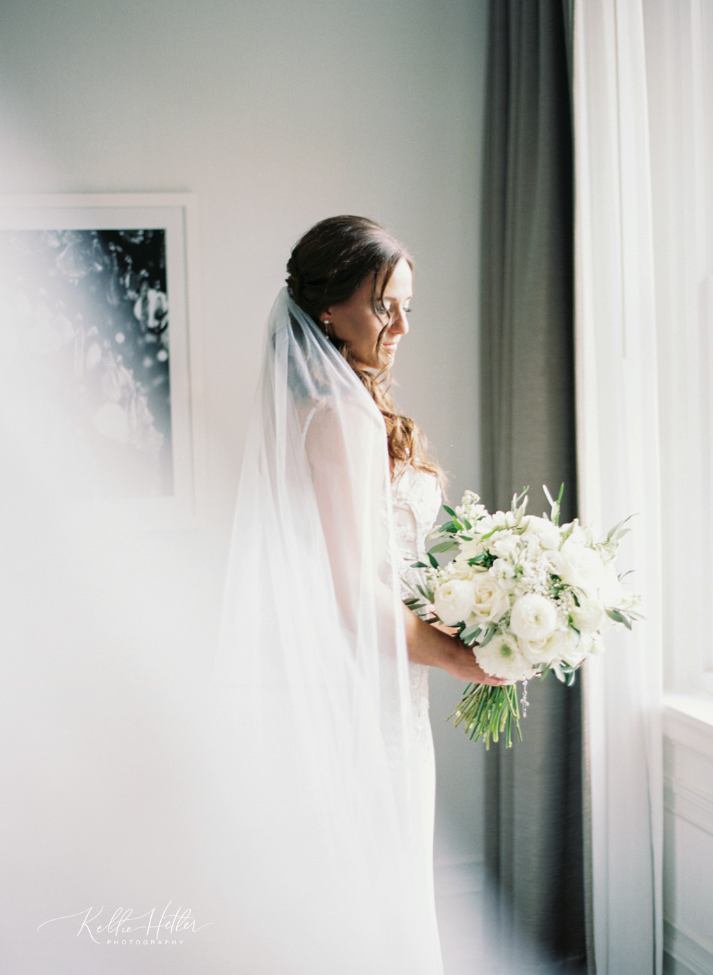 portrait of bride captured on film in amway grand plaza